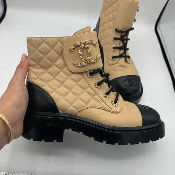 Like New - Chanel Combat Boots - 6.5 - Picture 2 of 3